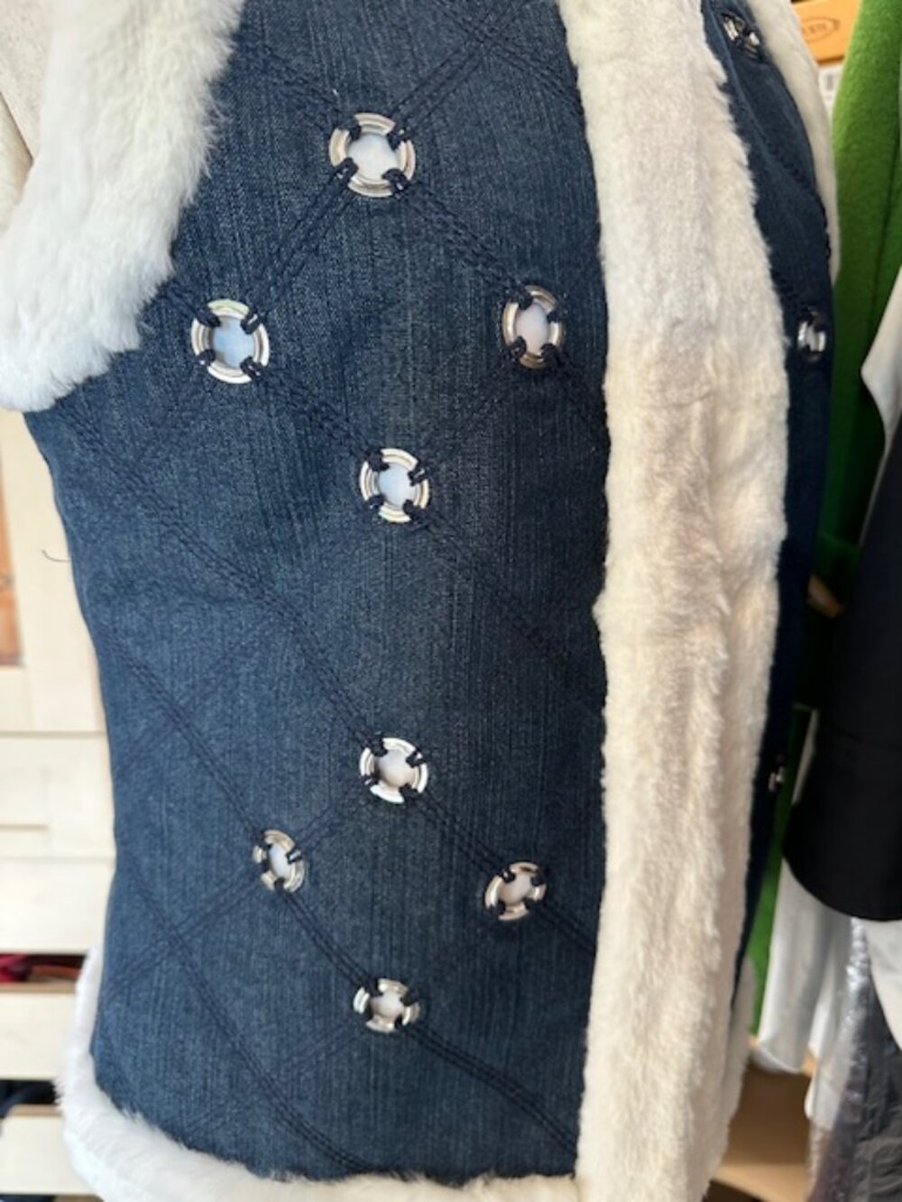 St. John Sport Blue Size S Rabbit Fur Lining Vest - Picture 3 of 8